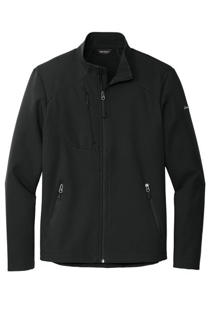 Front View of DeepBlack Eddie Bauer Stretch Soft Shell Jacket EB544