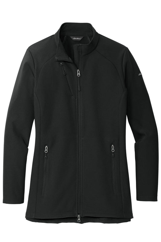 Front View of DeepBlack Eddie Bauer Women's Stretch Soft Shell Jacket EB545