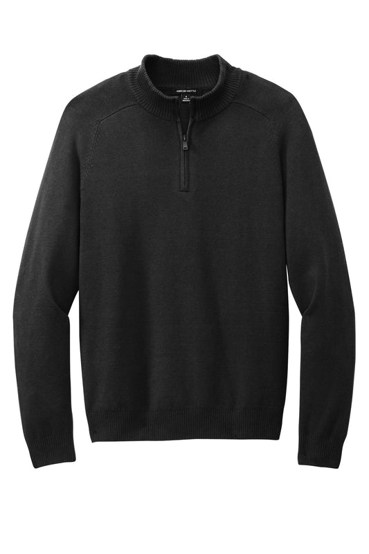 Front View of DeepBlack Mercer+Mettle 1/4-Zip Sweater MM3020