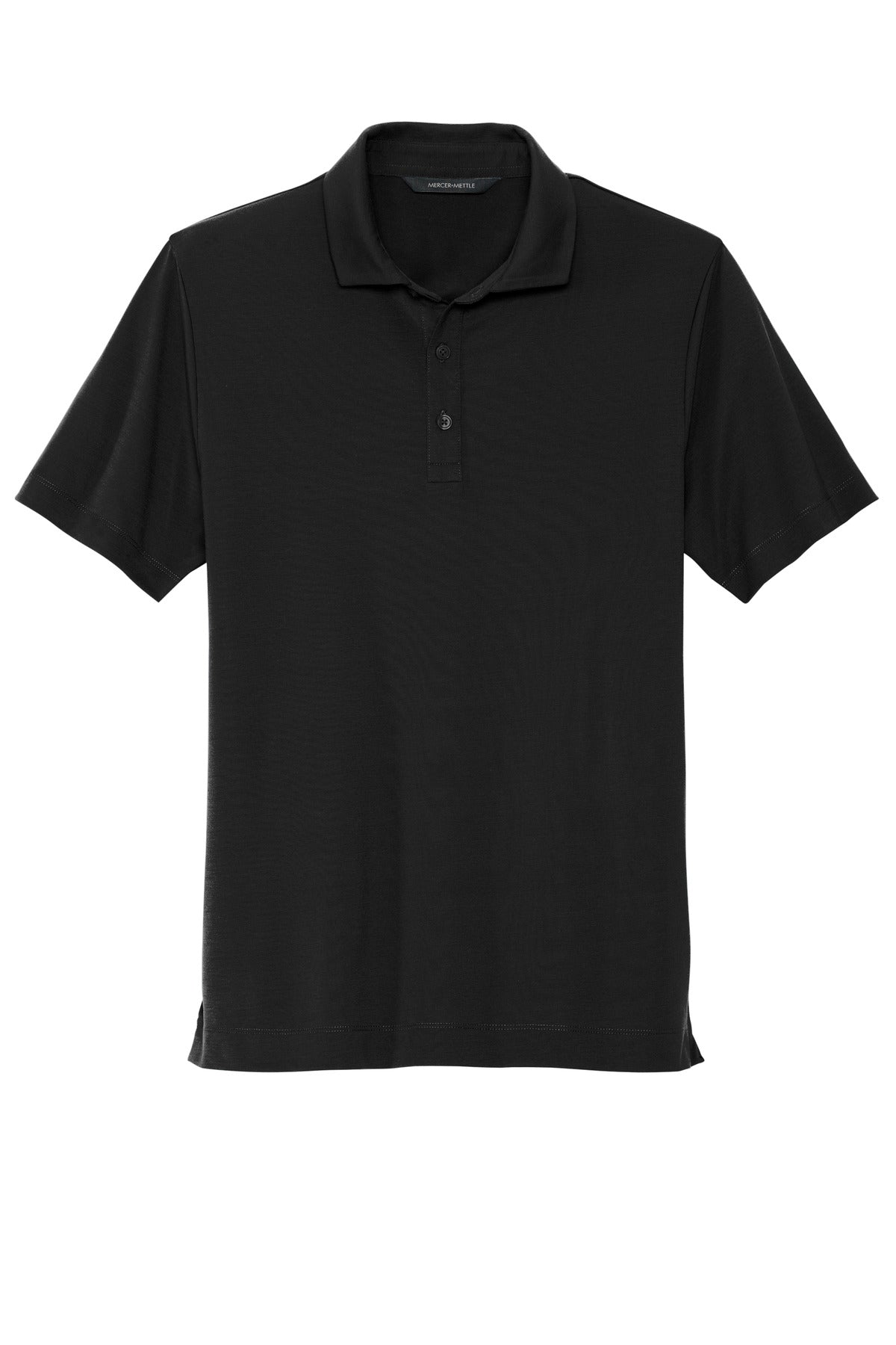 Front View of DeepBlack Mercer+Mettle Stretch Jersey Polo MM1014