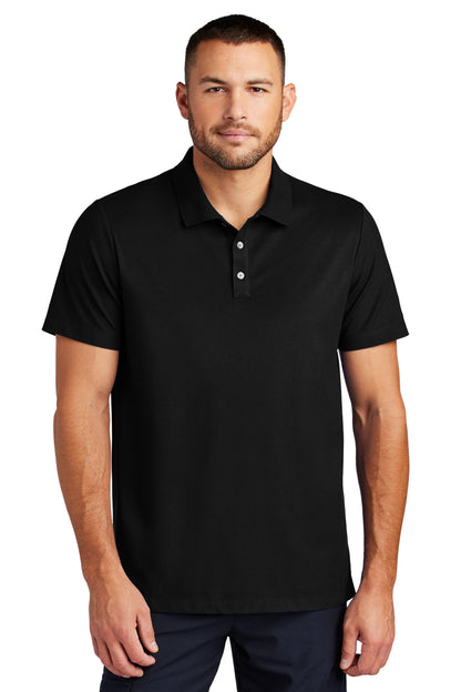 Front View of DeepBlack Mercer+Mettle Stretch Pique Polo MM1004