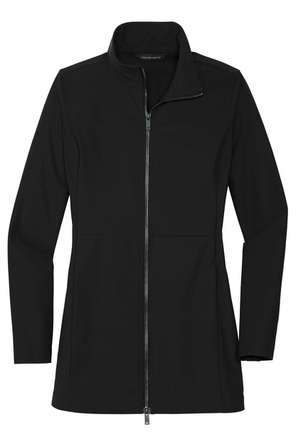 Front View of DeepBlack Mercer+Mettle Women's Faille Soft Shell MM7101
