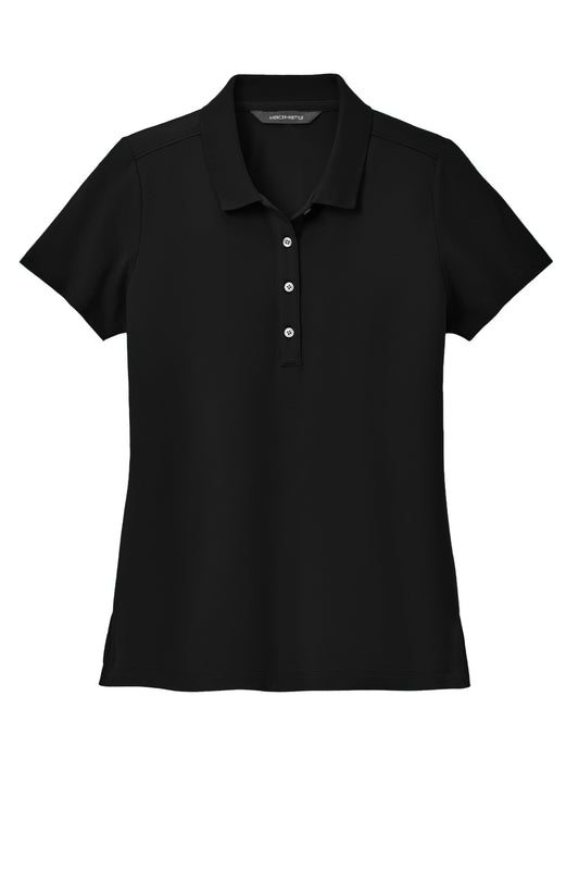 Front View of DeepBlack Mercer+Mettle Women's Stretch Pique Polo MM1005
