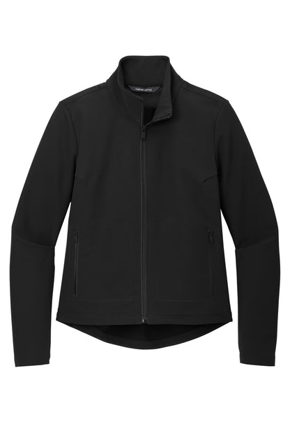 Front View of DeepBlack Mercer+Mettle Women's Stretch Soft Shell Jacket MM7103
