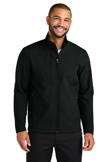 Front View of DeepBlack Port Authority C-FREE Core Soft Shell J720