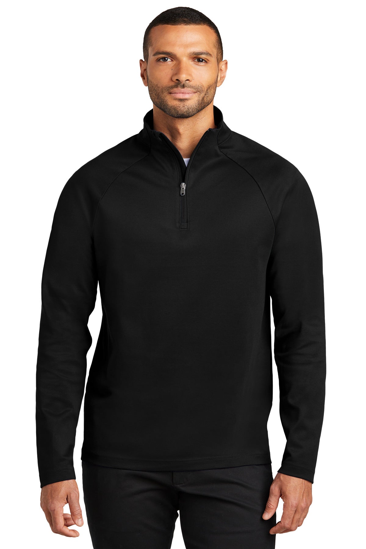 Front View of DeepBlack Port Authority C-FREE Cypress 1/4-Zip K870