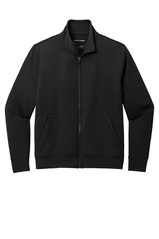 Front View of DeepBlack Port Authority C-FREE Double Knit Full-Zip K881