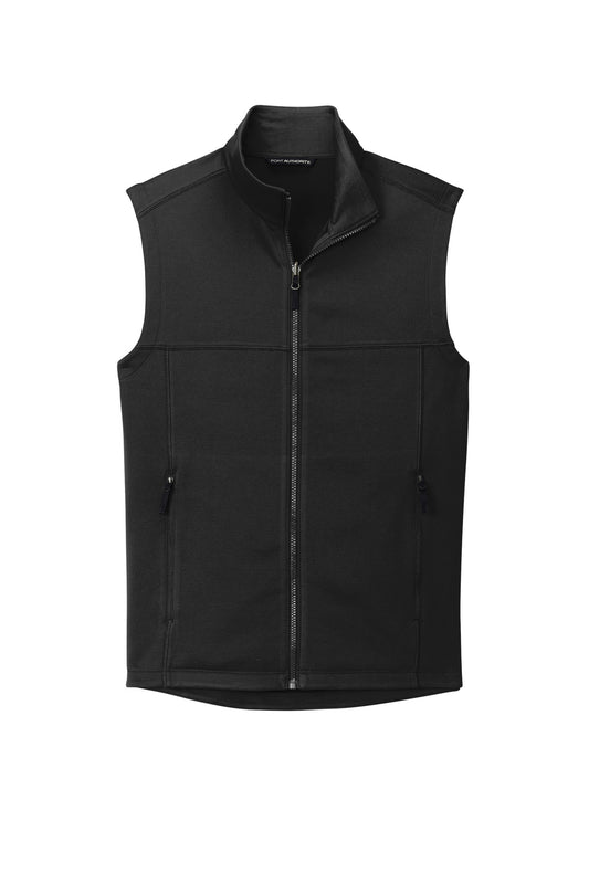 Front View of DeepBlack Port Authority Collective Smooth Fleece Vest F906