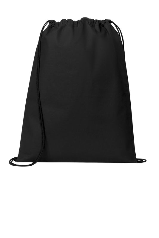 Front View of DeepBlack Port Authority Core Cotton Cinch BG6200