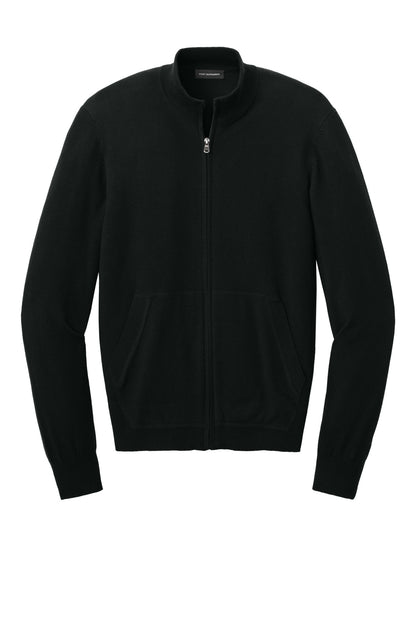 Front View of DeepBlack Port Authority Easy Care Full-Zip Sweater SW2901