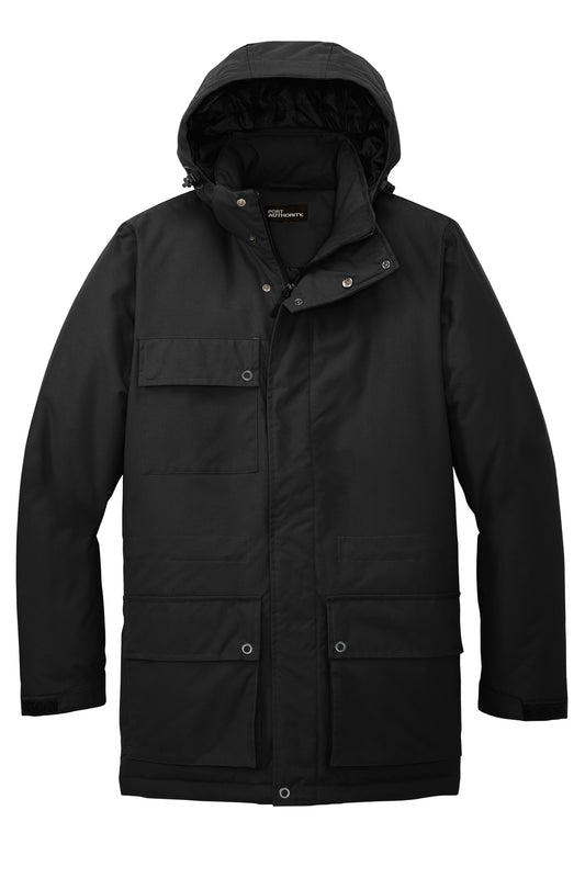 Front View of DeepBlack Port Authority Excursion Parka J599