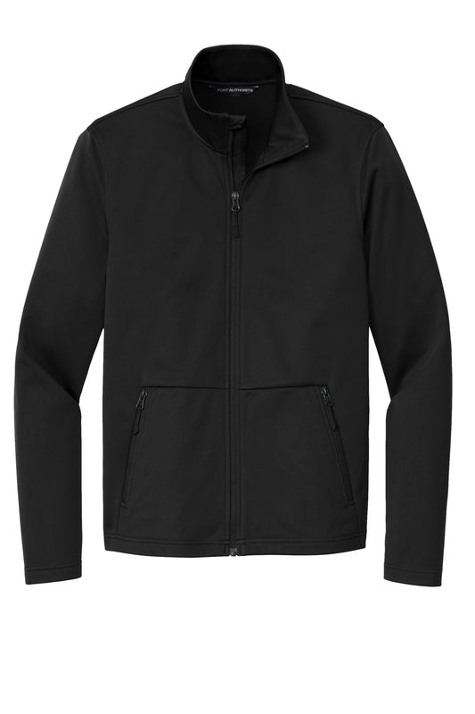 Front View of DeepBlack Port Authority Flexshell Jacket J617