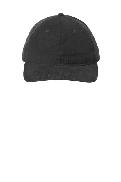 Front View of DeepBlack Port Authority Light Corduroy Dad Cap C973
