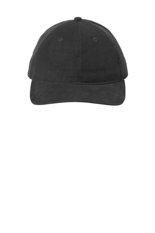 Front View of DeepBlack Port Authority Light Corduroy Dad Cap C973