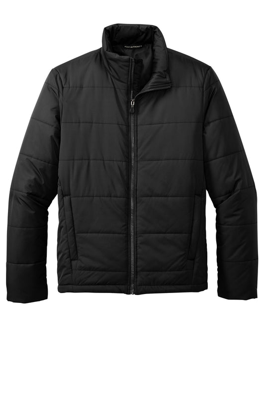 Front View of DeepBlack Port Authority Puffer Jacket J852