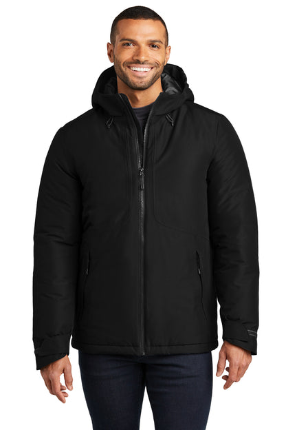 Front View of DeepBlack Port Authority Venture Waterproof Insulated Jacket J362