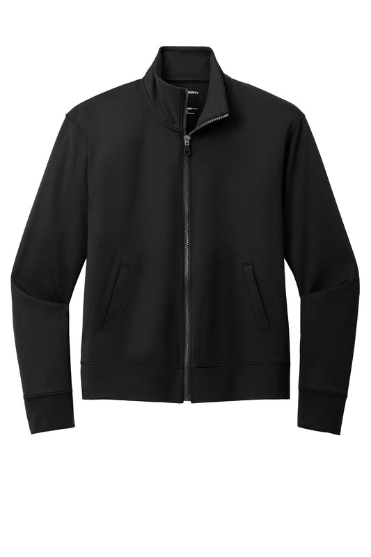 Front View of DeepBlack Port Authority Women's C-FREE Double Knit Full-Zip LK881
