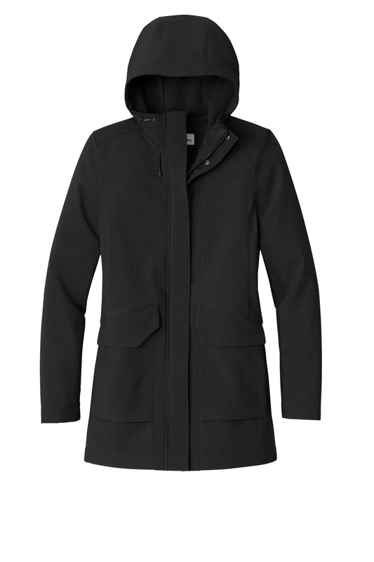 Front View of DeepBlack Port Authority Women's Collective Outer Soft Shell Parka L919