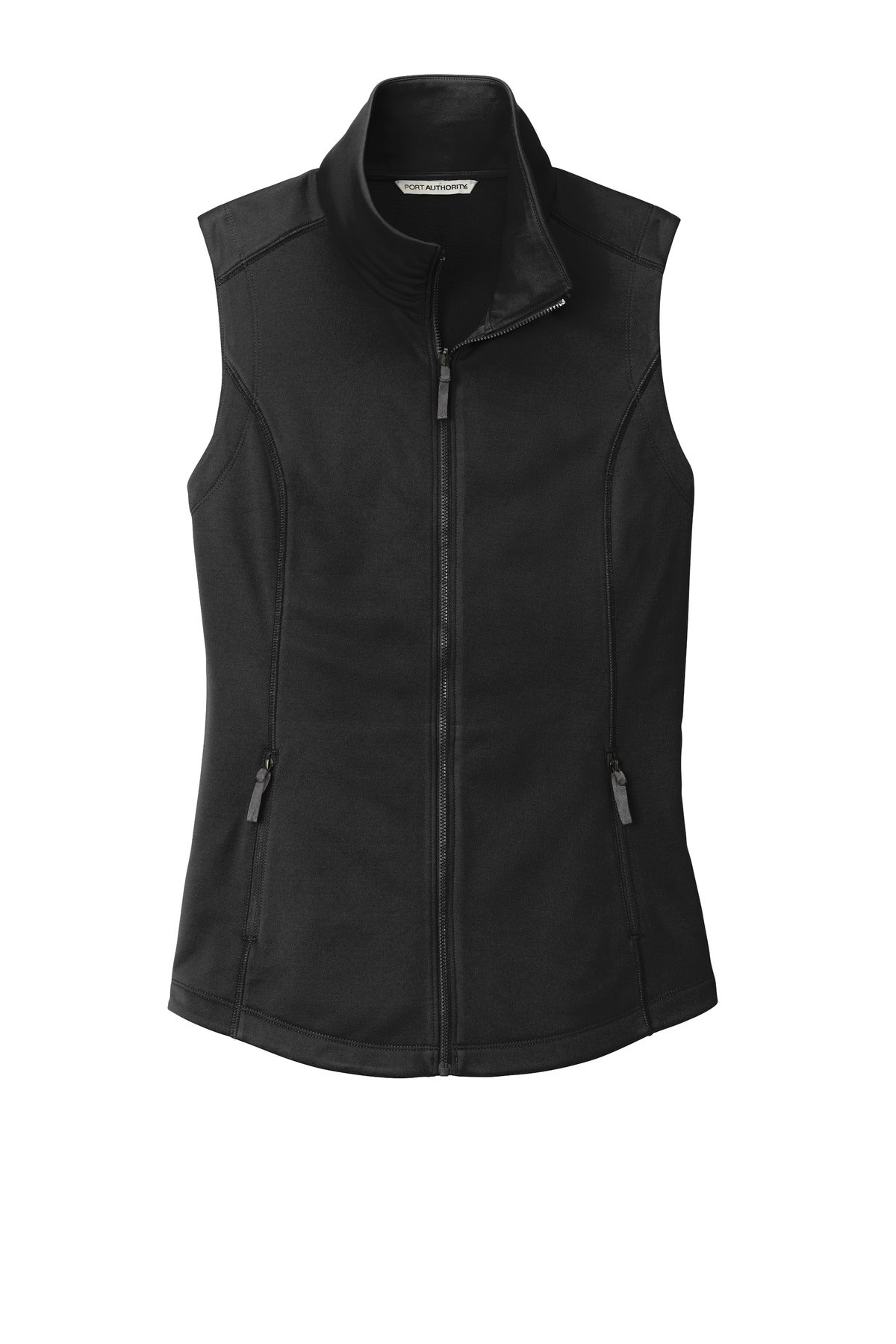Front View of DeepBlack Port Authority Women's Collective Smooth Fleece Vest L906
