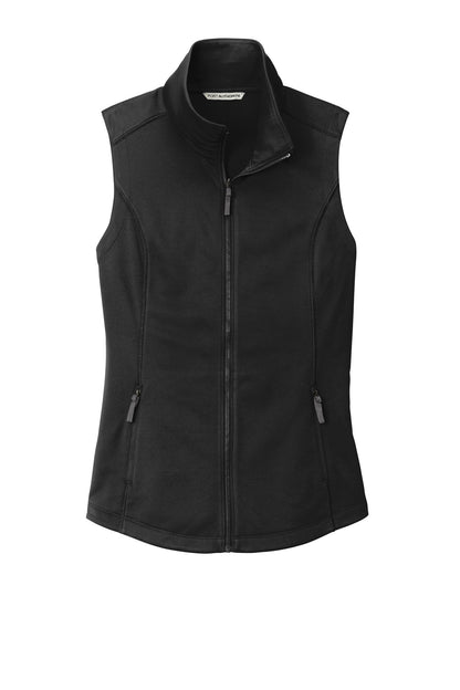 Front View of DeepBlack Port Authority Women's Collective Smooth Fleece Vest L906