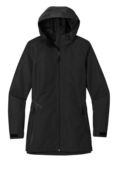 Front View of DeepBlack Port Authority Women's Collective Tech Outer Shell Jacket L920