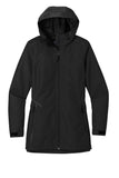 Front View of DeepBlack Port Authority Women's Collective Tech Outer Shell Jacket L920