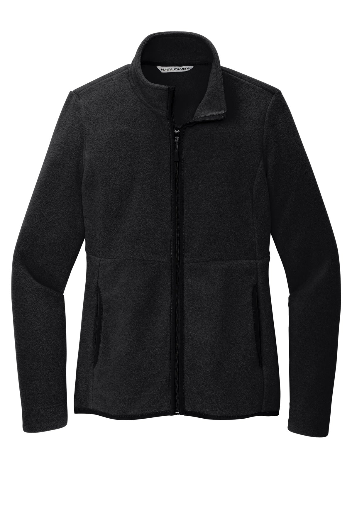 Front View of DeepBlack Port Authority Women's Connection Fleece Jacket L110