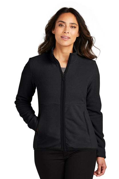 Front View of DeepBlack Port Authority Women's Connection Fleece Jacket L110