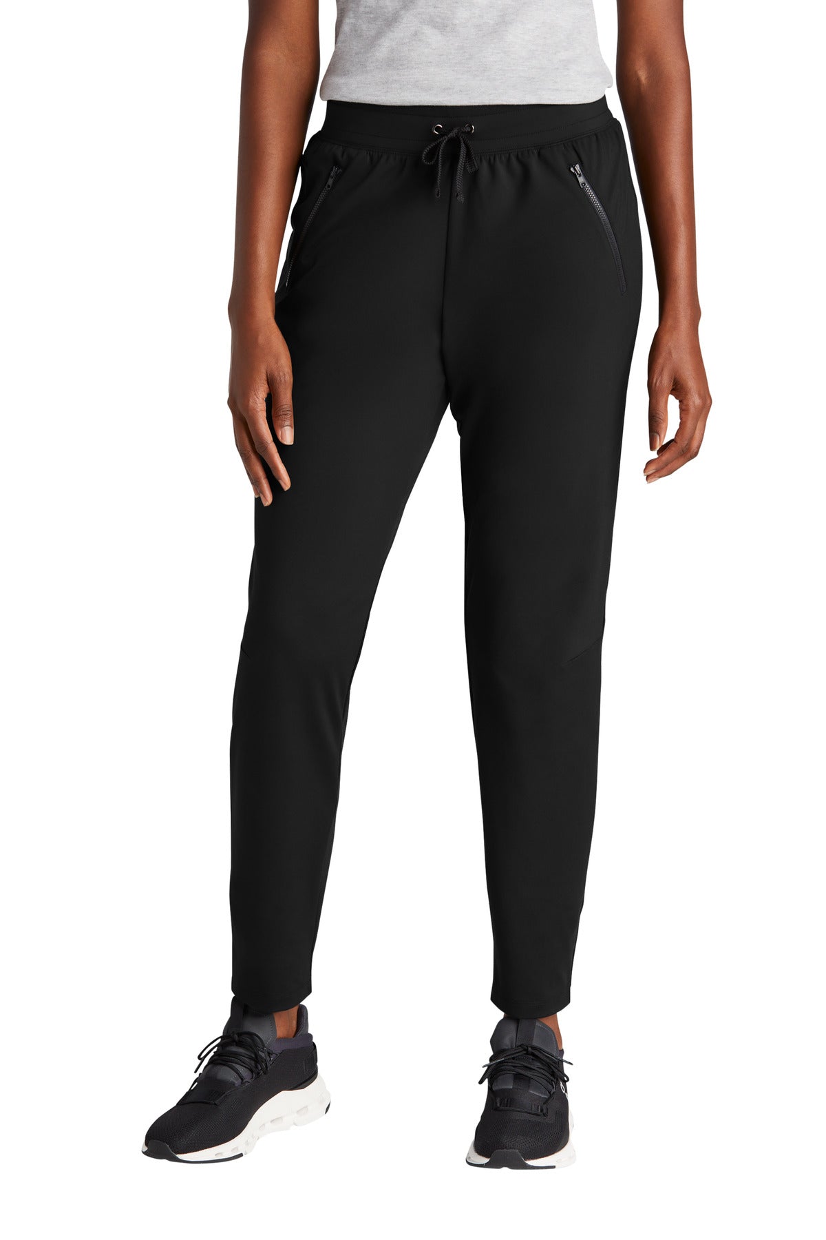 Front View of DeepBlack Sport-Tek Women's Circuit Jogger LPST871