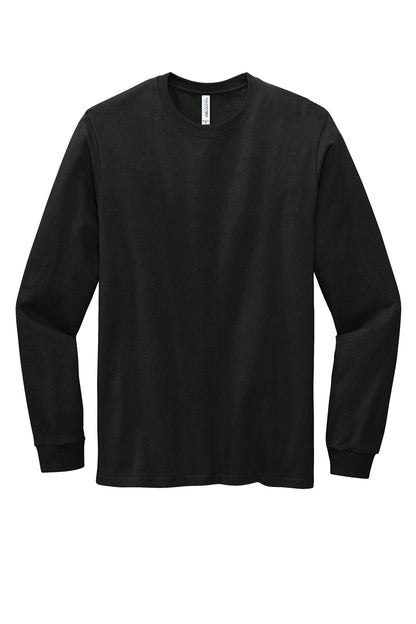 Front View of DeepBlack Volunteer Knitwear All-American Long Sleeve Tee VL100LS