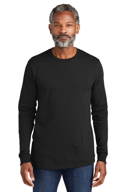 Front View of DeepBlack Volunteer Knitwear All-American Long Sleeve Tee VL100LS