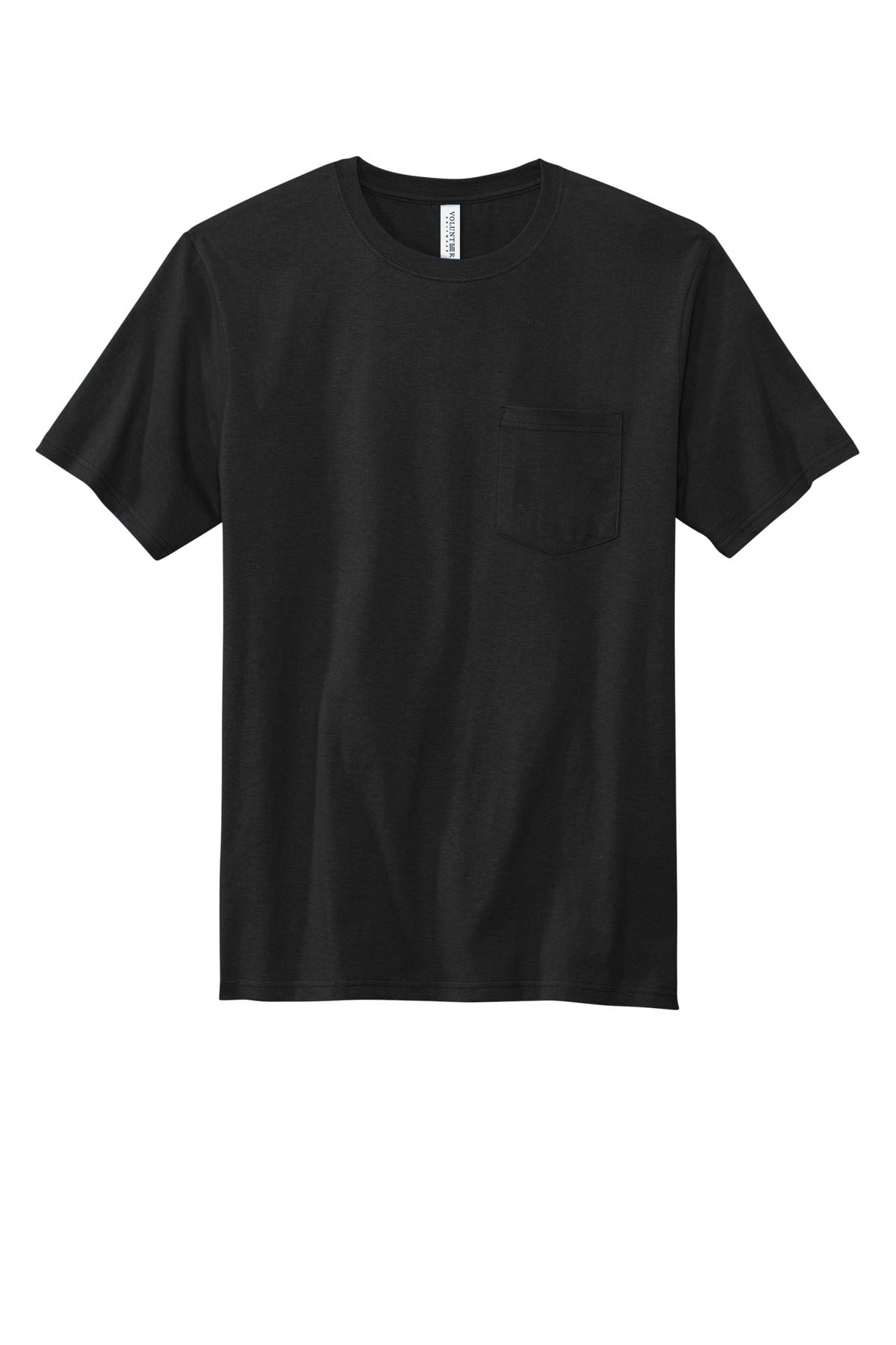 Front View of DeepBlack Volunteer Knitwear All-American Pocket Tee VL100P