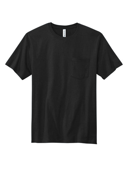 Front View of DeepBlack Volunteer Knitwear All-American Pocket Tee VL100P