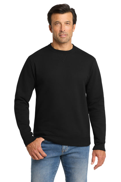 Front View of DeepBlack Volunteer Knitwear Chore Fleece Crewneck VL130