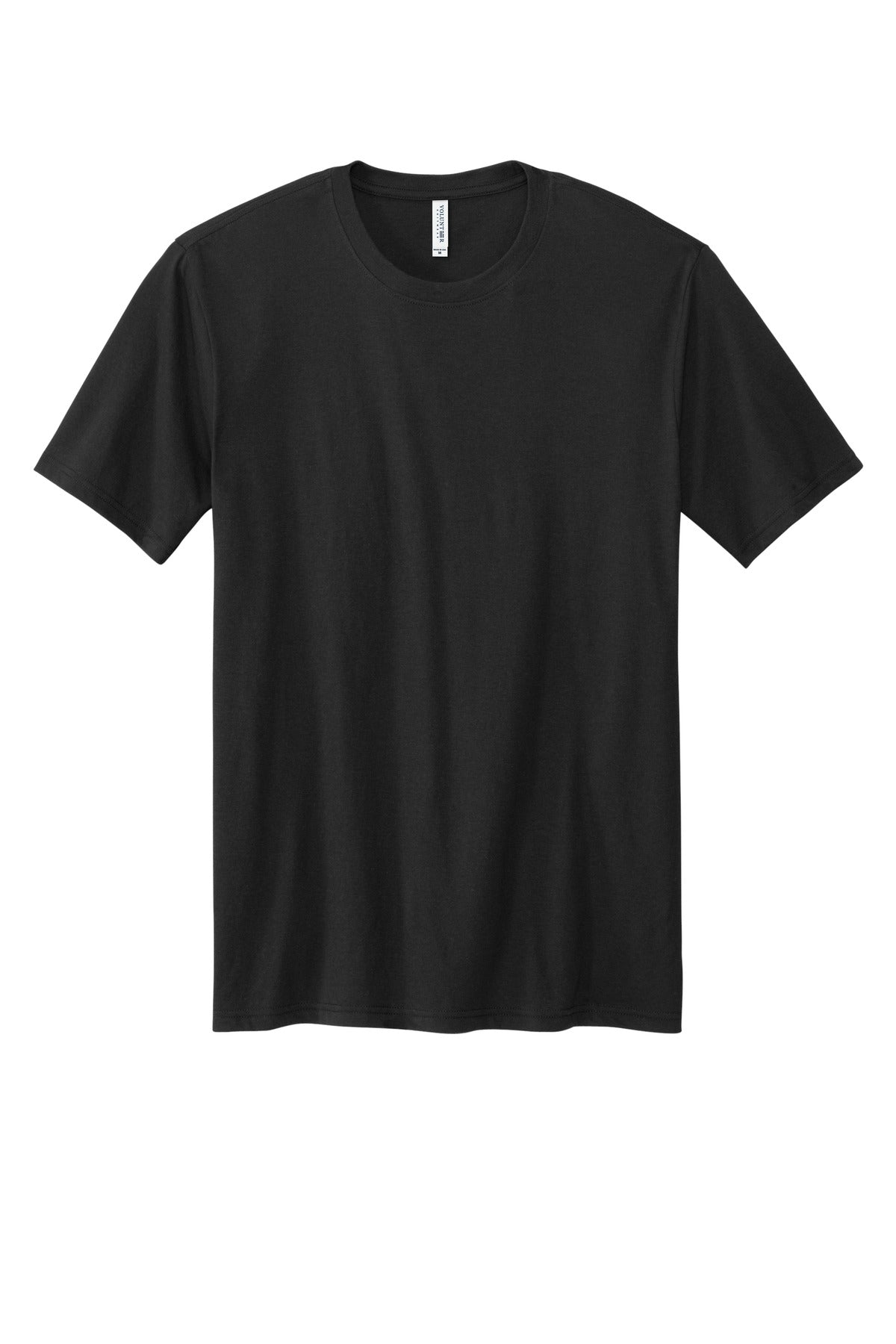Front View of DeepBlkSld Volunteer Knitwear Tri Tee VL40