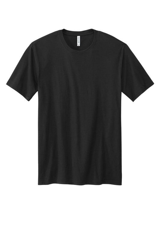 Front View of DeepBlkSld Volunteer Knitwear Tri Tee VL40