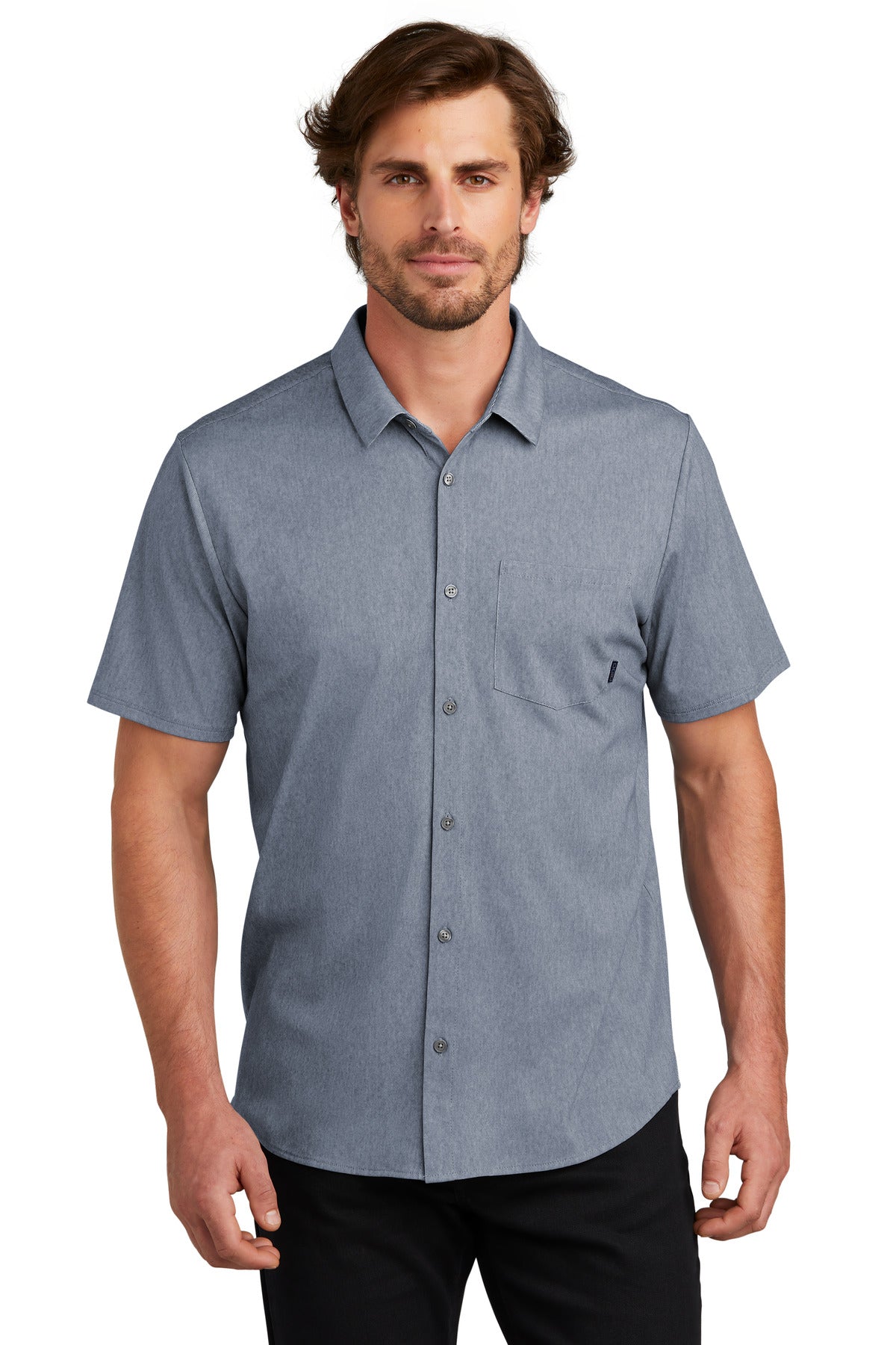 Front View of DeepBlueHt OGIO Extend Short Sleeve Button-Up OG160