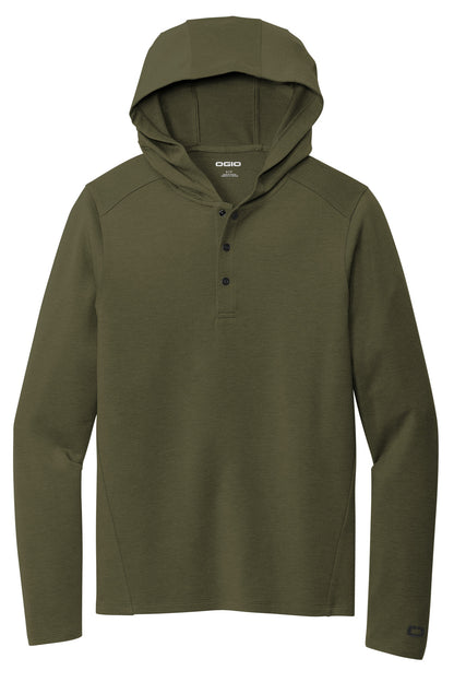 Front View of DeepOlive OGIO Luuma Flex Hooded Henley OG826