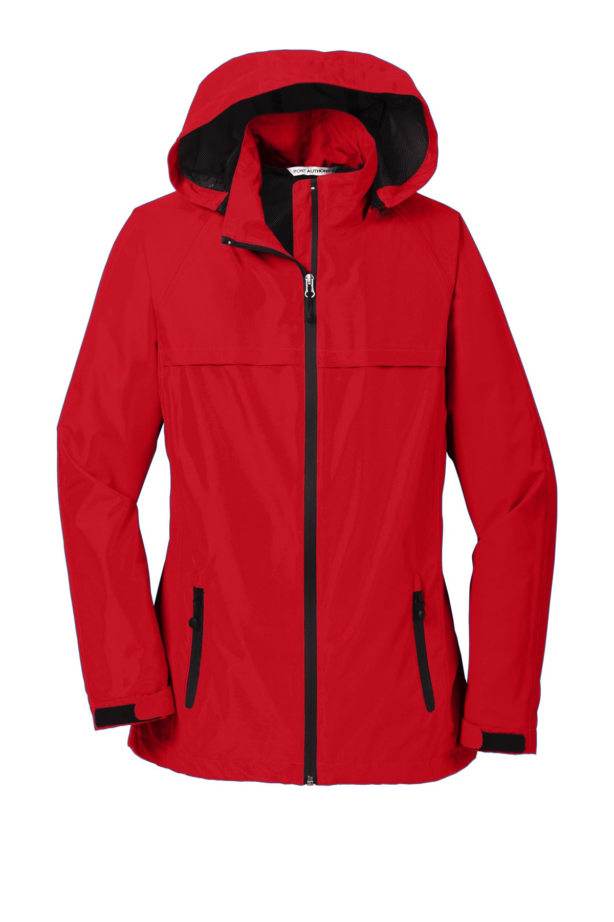 Front View of DeepRed Port Authority Women's Torrent Waterproof Jacket. L333
