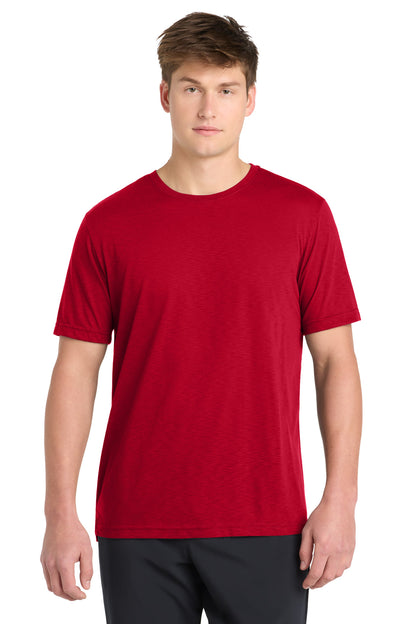 Front View of DeepRed Sport-Tek PosiCharge Strive Tee. ST430