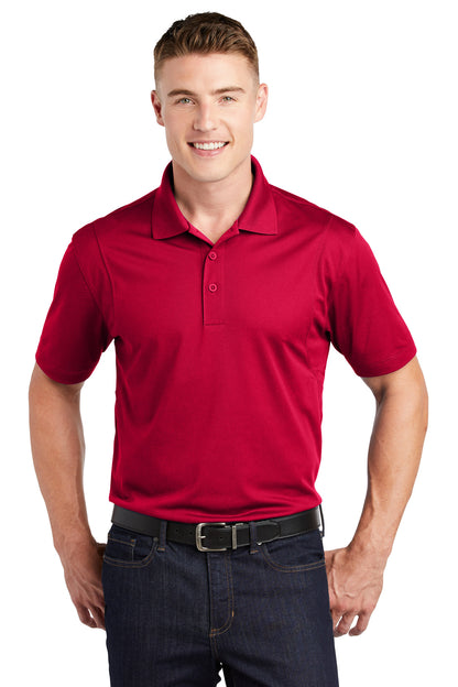 Front View of DeepRed Sport-Tek Tall Micropique Sport-Wick Polo. TST650