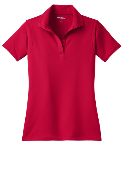 Front View of DeepRed Sport-Tek Women's Micropique Sport-Wick Polo. LST650