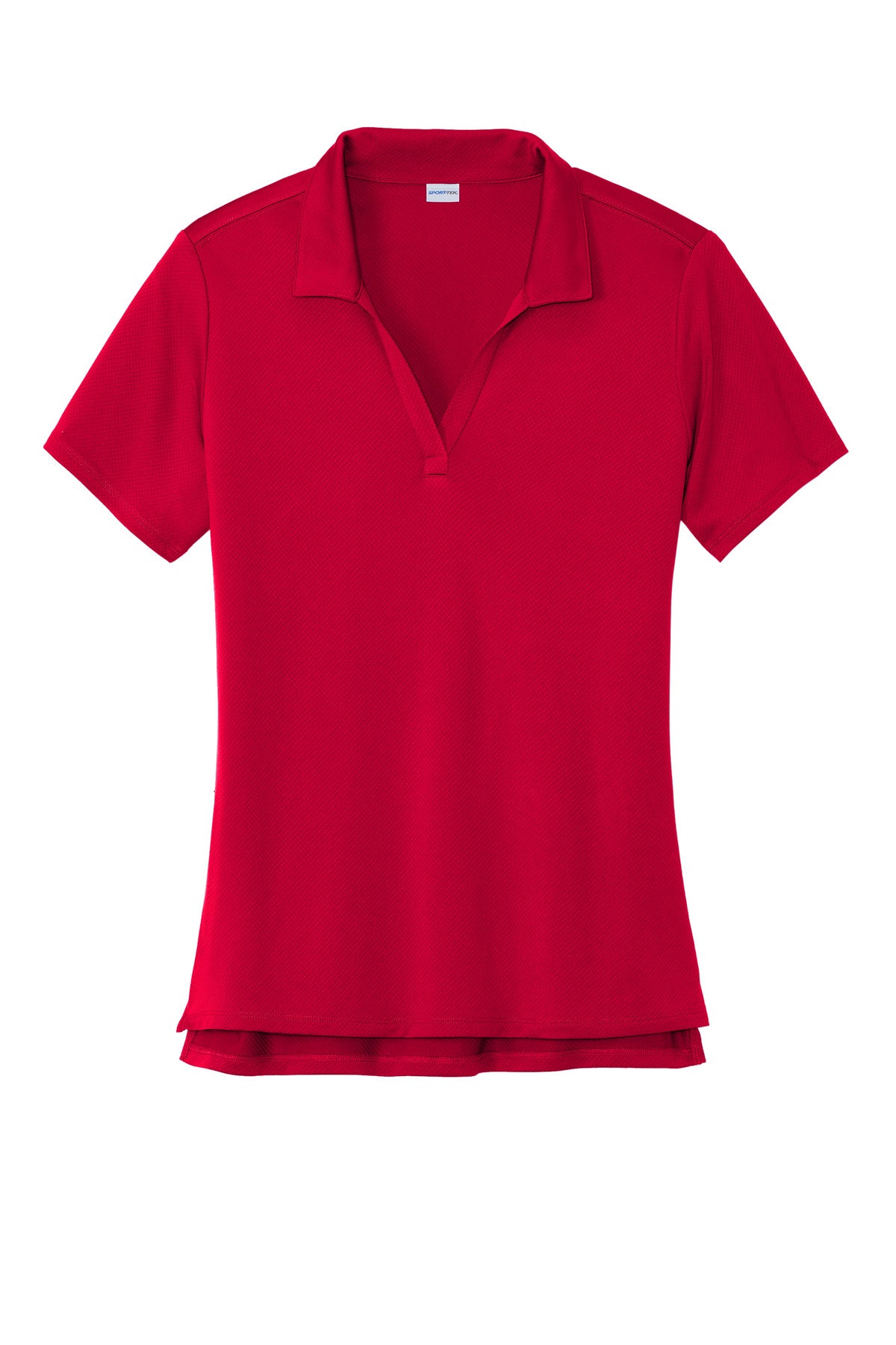 Front View of DeepRed Sport-Tek Women's Sideline Polo LST535