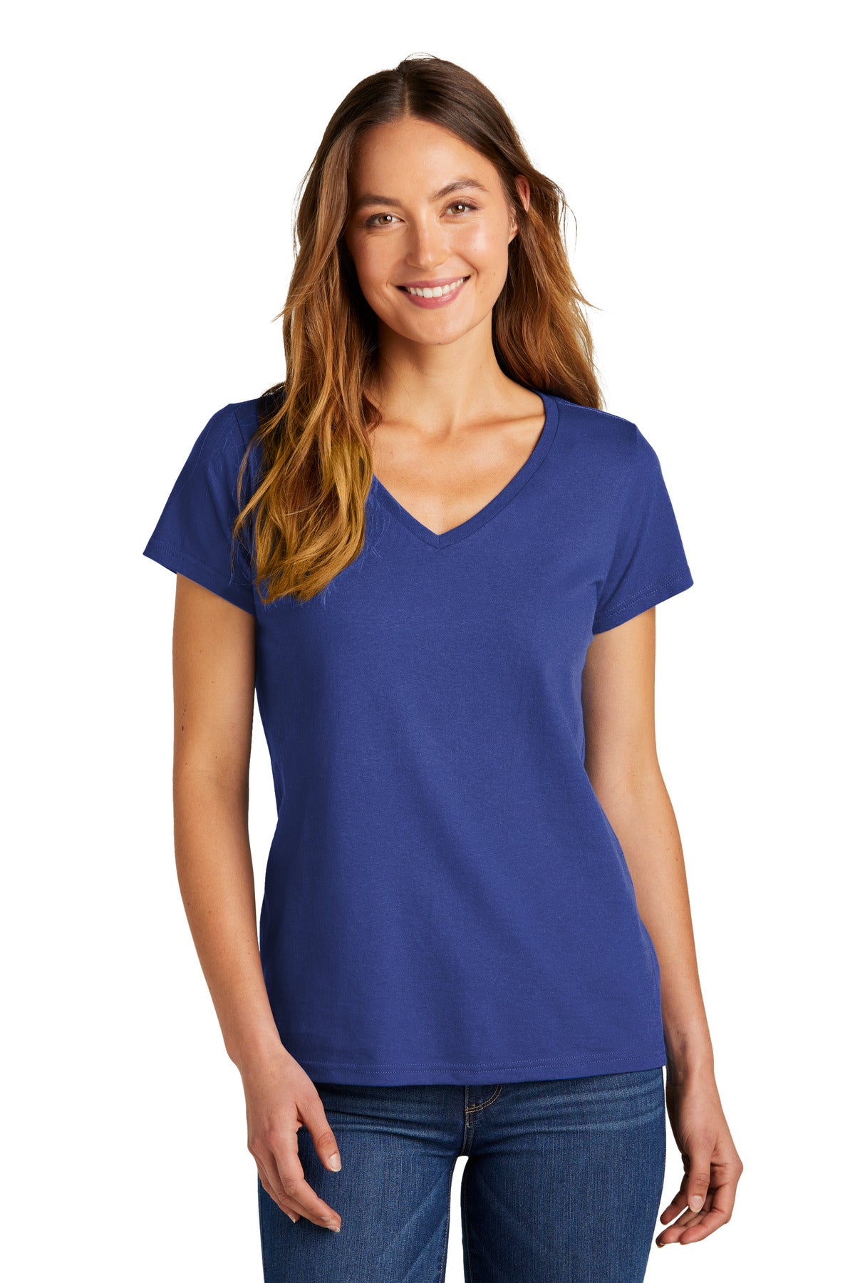 Front View of DeepRoyal District Women's The Concert Tee V-Neck DT5002