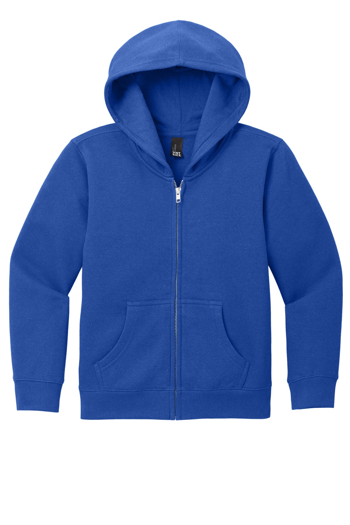 Front View of DeepRoyal District Youth V.I.T. Fleece Full-Zip Hoodie DT6102Y