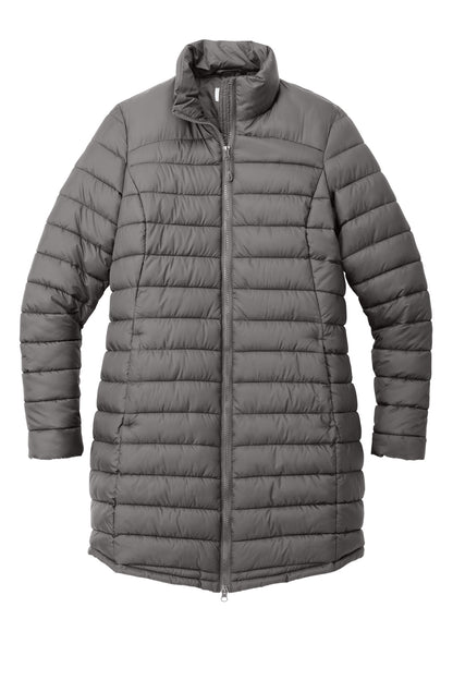Front View of DeepSmoke Port Authority Women's Horizon Puffy Long Jacket L365