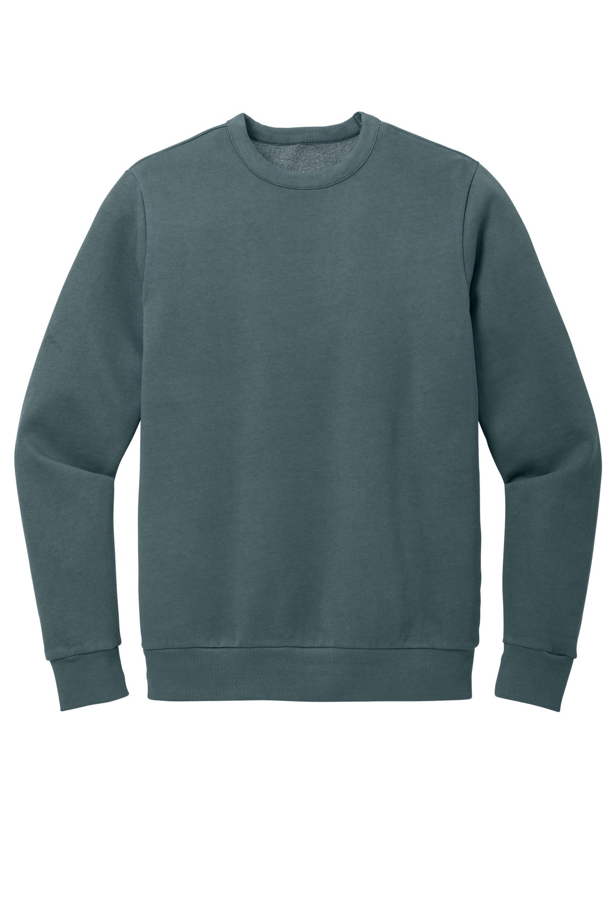 Front View of DeepStlBlu District Wash Fleece Crew DT2204