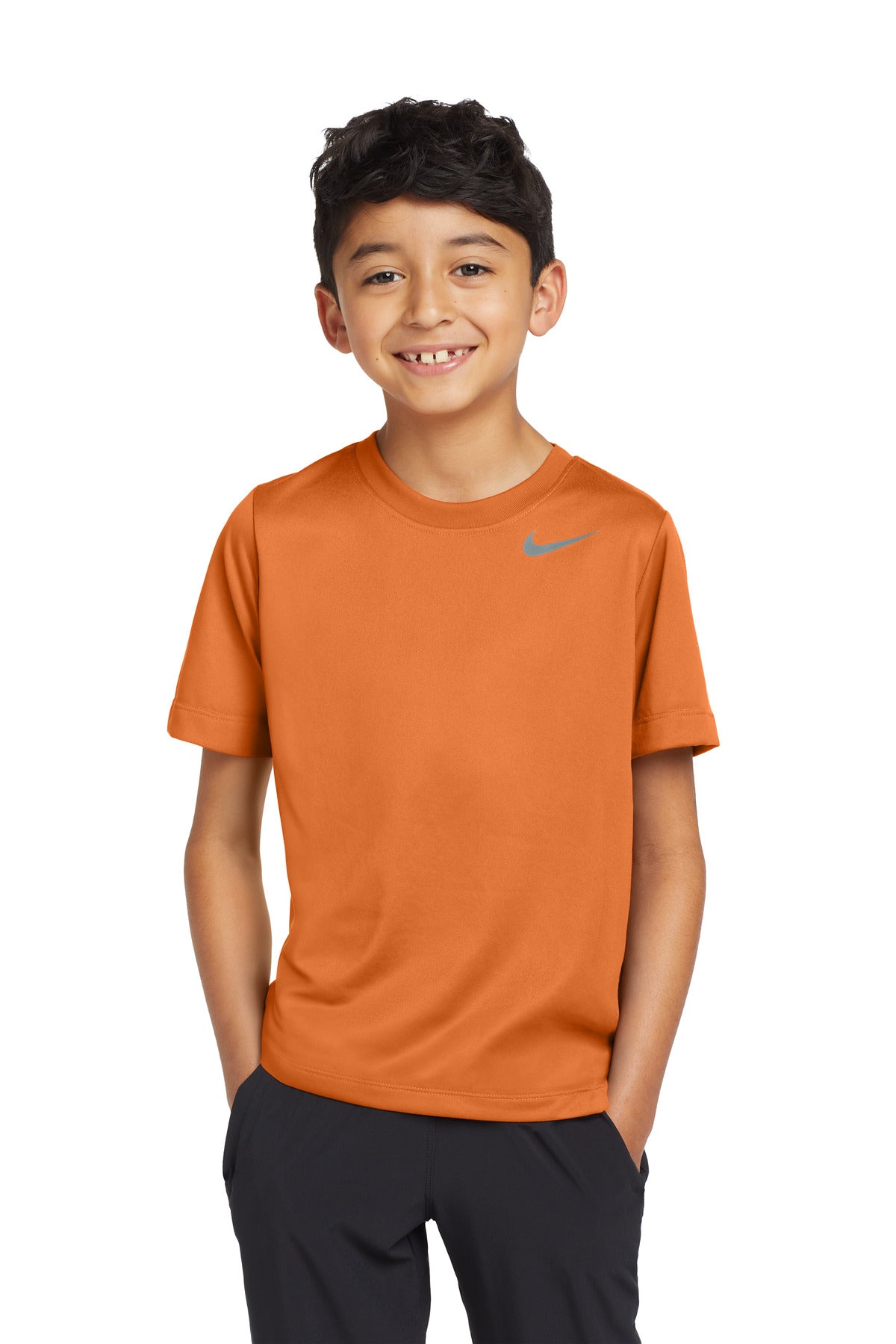 Front View of DesertOrng Nike Youth Team rLegend Tee DV7317