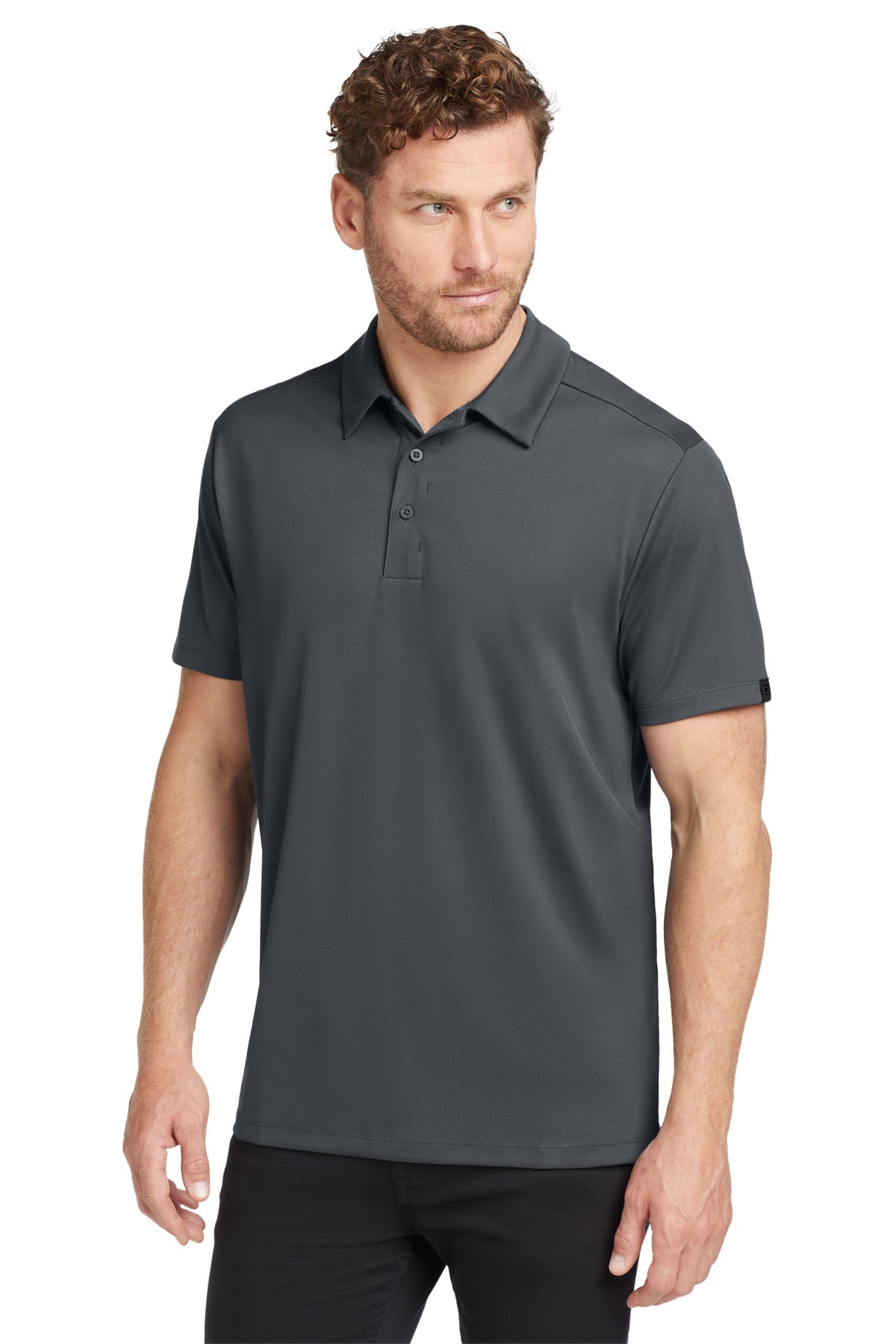 Front View of Diesel Grey OGIO Framework Polo. OG125
