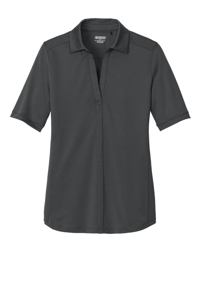 Front View of Diesel Grey OGIO Women's Metro Polo. LOG130